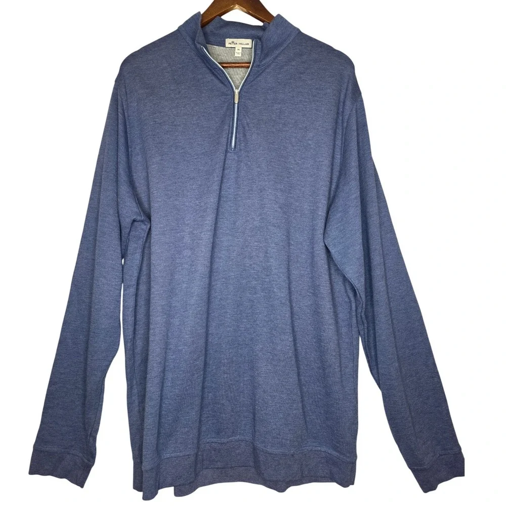 PETER MILLAR Crown‎ Nordic Blue Quarter Zip Pullover XL Golf business casual